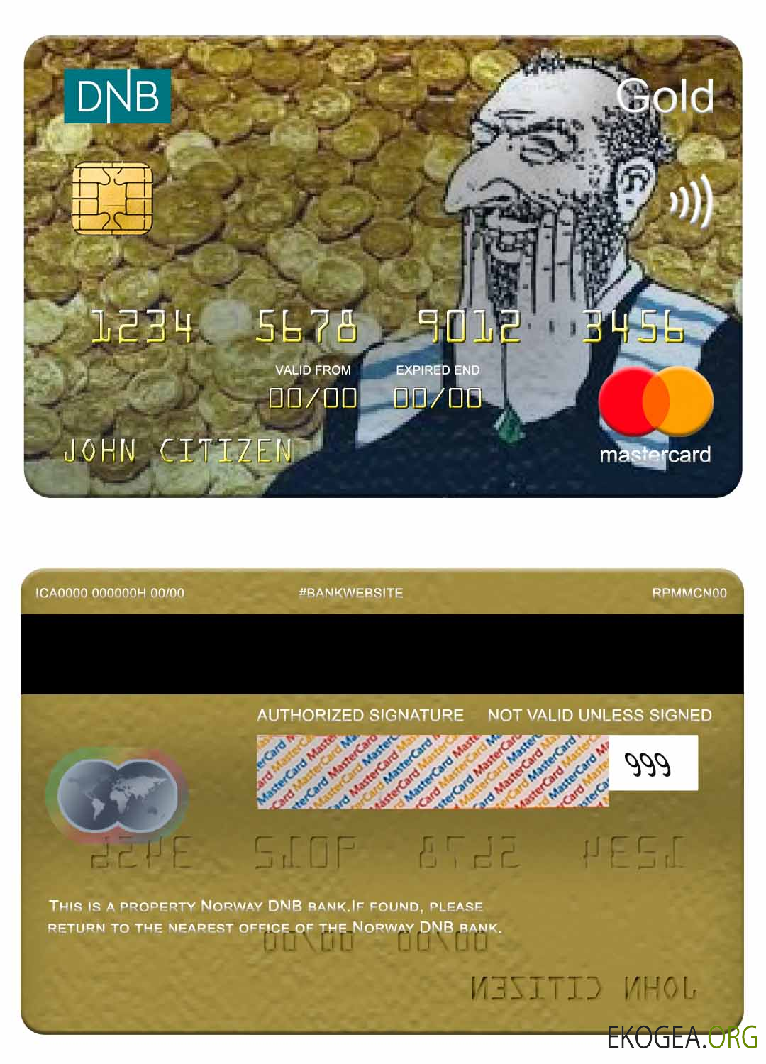 Norvège DNB banque mastercard or